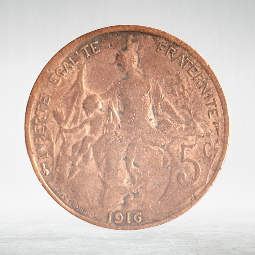 France, 5 Centimes 1916, VF