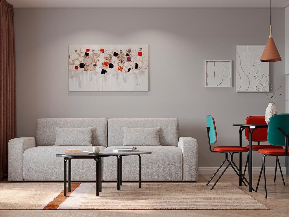 Панно декоративное с эффектом 3D Minimalism, с белой рамой, 40х40 см