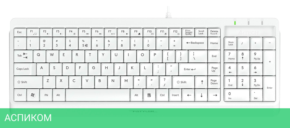 Клавиатура A4Tech Fstyler белый (FK15)