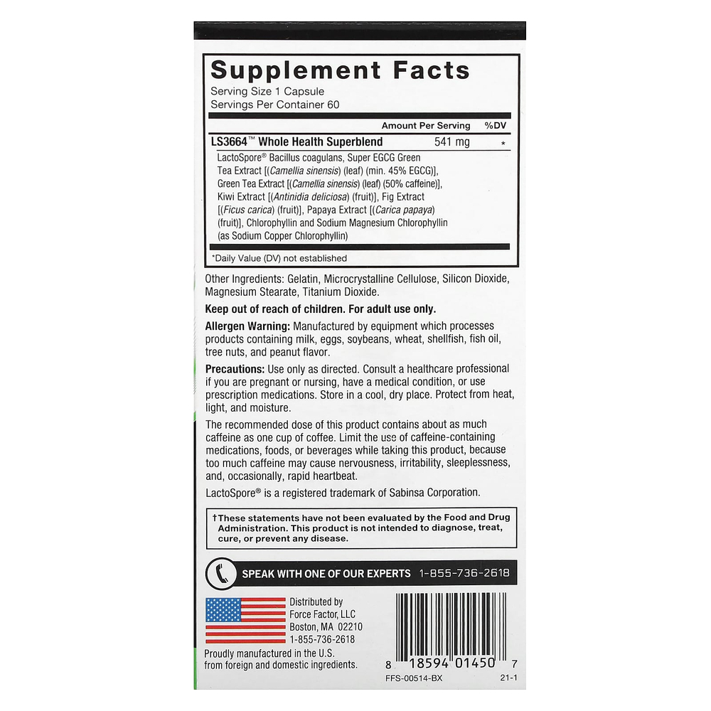 Force Factor, ProbioSlim, средство для поддержки пищеварения и коррекции веса, 60 капсул