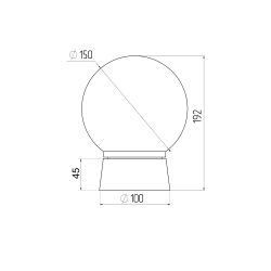 Светильник ЭРА НБП 01-60-004 c прямым основанием Гранат полиэтилен IP20 E27 max 60Вт D150 шар белый | Светильники ЖКХ IP20