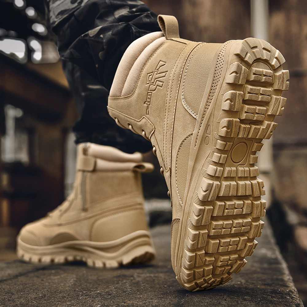 CHENGSHILUOTUO Combat Boots Men"s Sand Black Army Green