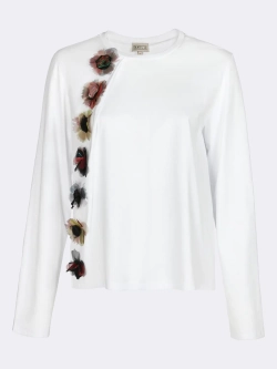 Лонгслив с объемными цветами OLA OLA