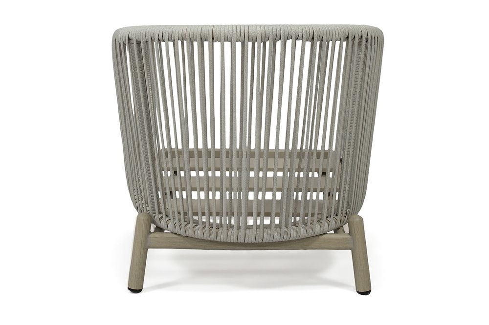 "Прато" кресло из искусственного ротанга, цвет светло-серый, каркас под дерево (холодно-бежевый)