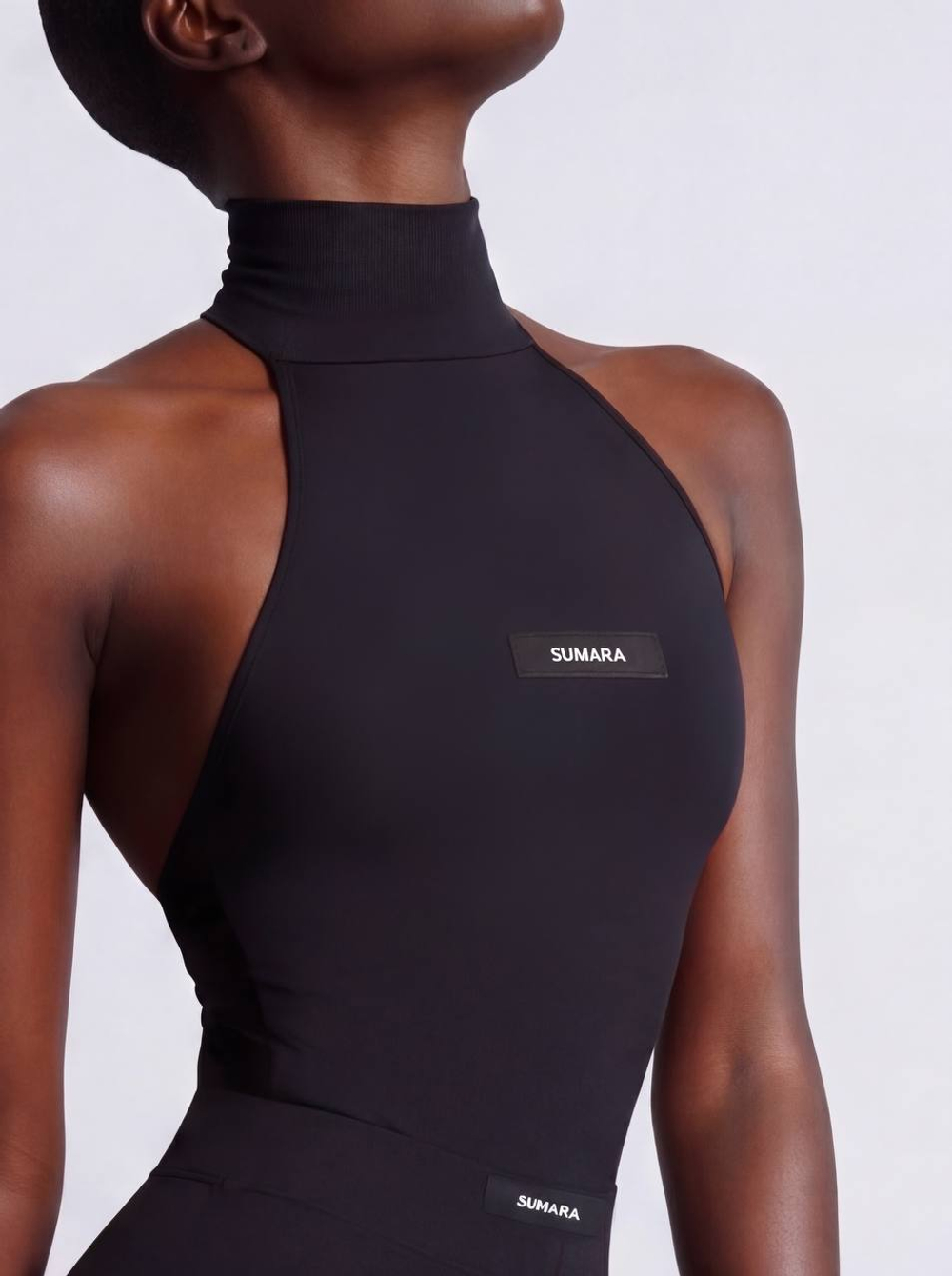 Боди с открытой спиной матовый бифлекс