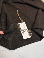 Костюмно-плательный смесовый твид букле (Piacenza, 55%шерсть/11%полиамид/34%вискоза, Темный мускат с золотой пылью/крупная елочка, 152, 336 гр/м2)