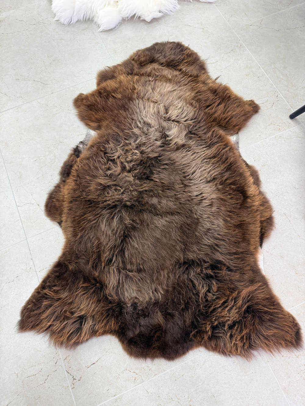 Шкура коврик меховой прикроватный овчина, 120х65 см.