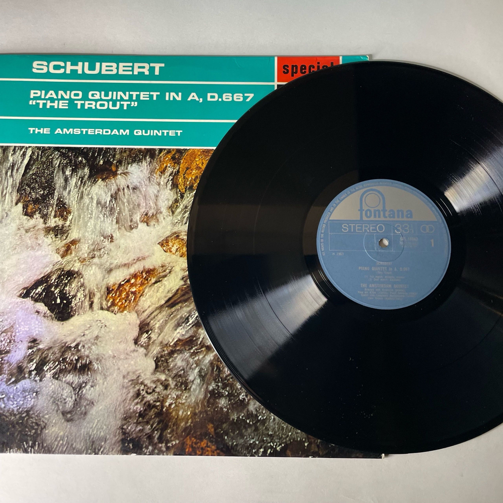 Винтажная виниловая пластинка LP Schubert Шуберт, The Amsterdam Quintet, Piano Quintet In A, D.667 The Trout (Англия 1969)