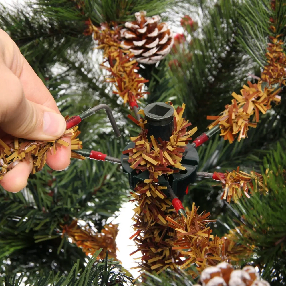 Елка «Венская» 210 см, ПВХ+Леска, ягоды и шишки (1042 веток)