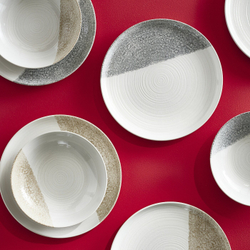 IKEA KRUSTISTEL  (ИКЕА КРУСТИСТЕЛ)  -  Тарелка, узор/серая, 25 см