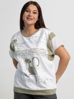 Блуза Алтея (белая/хаки) Б15366-20М LT Collection