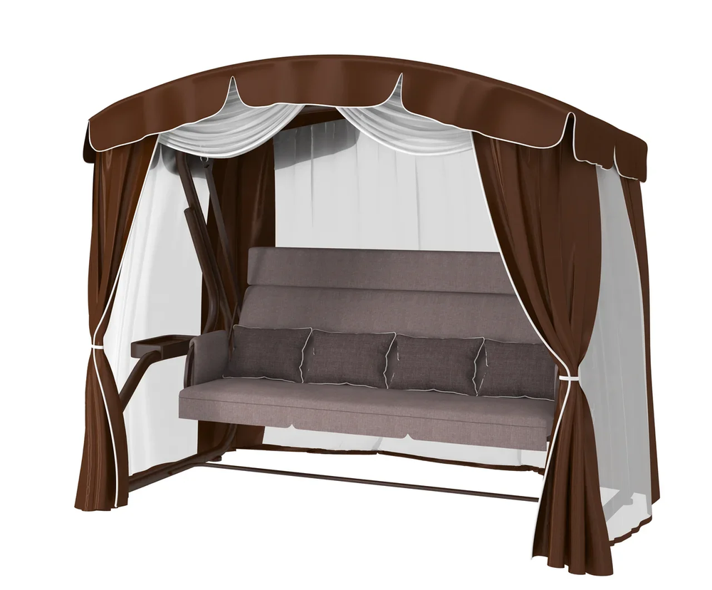Садовые качели Redford «Бригантина Люкс Шоколад» с москитной сеткой