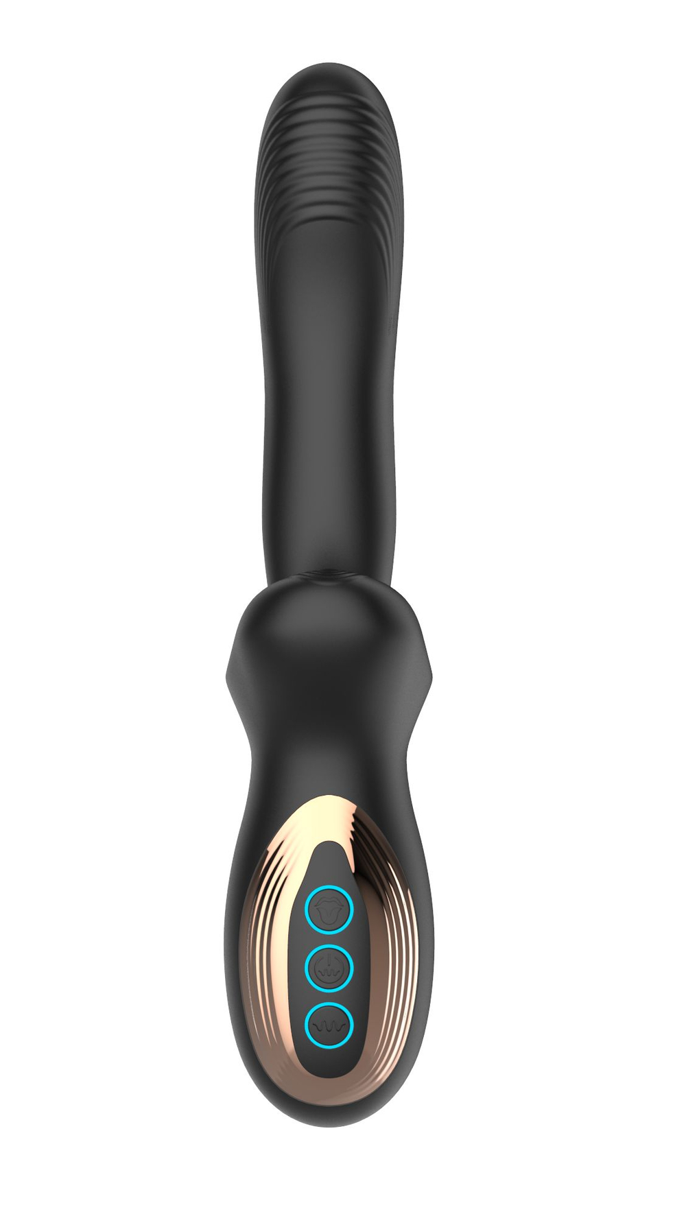 Черный вибратор с постукивающим эффектом - 22 см. (Цвет: черный)