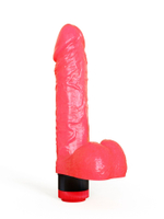Розовый вибромассажёр в форме фаллоса - 16 см. (Цвет: розовый)