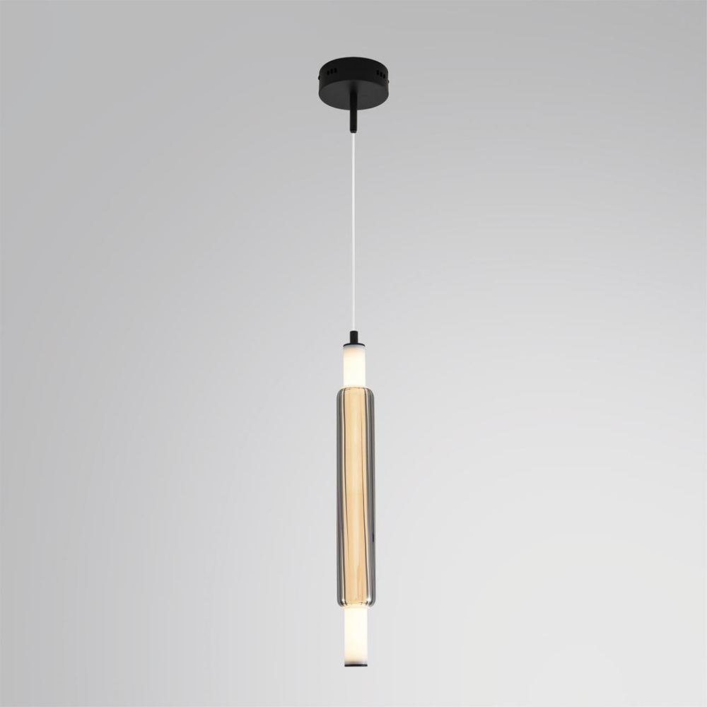 6556/15WCL LEDIO LN26 280 черный/дымчатый, металл/акрил/стекло Бра/подвес LED 15W 4000К 220V TRENDY