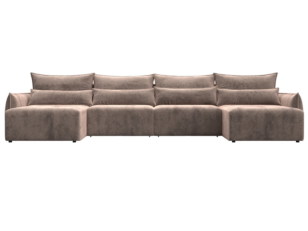 Диван П-образный Лига-051 НПБ Лонг ВЕЛЮР TOWER 05 бежевый