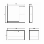 Тумба с раковиной Comforty Бонн 00-00008475 75 графит/дуб дымчатый