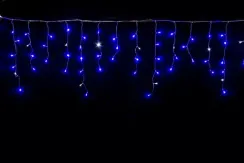 Светодиодная мерцающая бахрома 3*0.8 м., 220V, 100 синих LED ламп, прозрачный силикон, Winner Light (B.02.5T.100+)