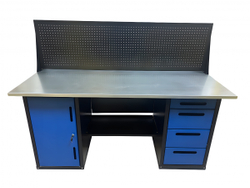 Верстак инструментальный двухтумбовый GWT-V1800B1 Great Wolf, 4 ящика, тумба с дверью, экран, 1800x700