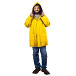 Дождевик-куртка желтая на кнопках С КАРМАНАМИ, виниловая, размер 50-56, рост 170-185, ГРАНДМАСТЕР, 610939