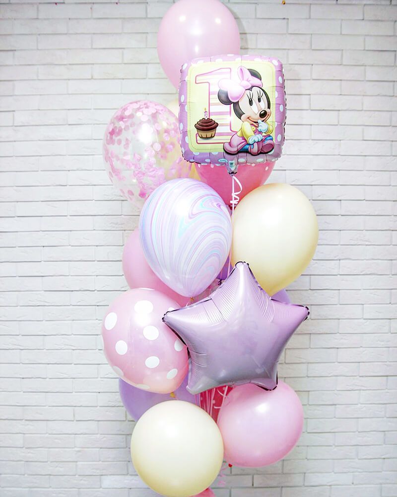 фонтаны из шаров на день рождения для девочки 1 год