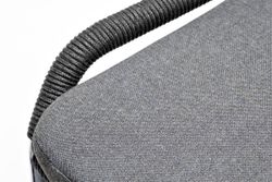 "Венето" обеденная группа на 6 персон со стульями "Милан", каркас темно-серый, роуп темно-серый