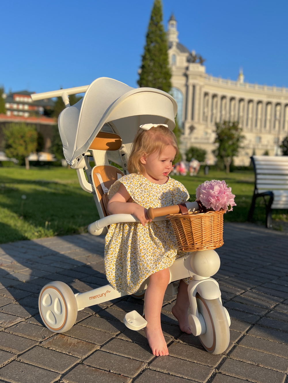 Платье из муслина для малышек «Цветочное», цвет желтый