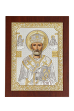 Николай Чудотворец, икона прямоугольная с рамкой, красное дерево 150х190