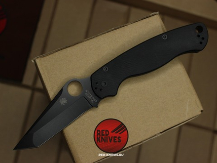 Нож Spyderco Paramilitary 2 Tanto G10 - черная рукоять, черный клинок RK/486