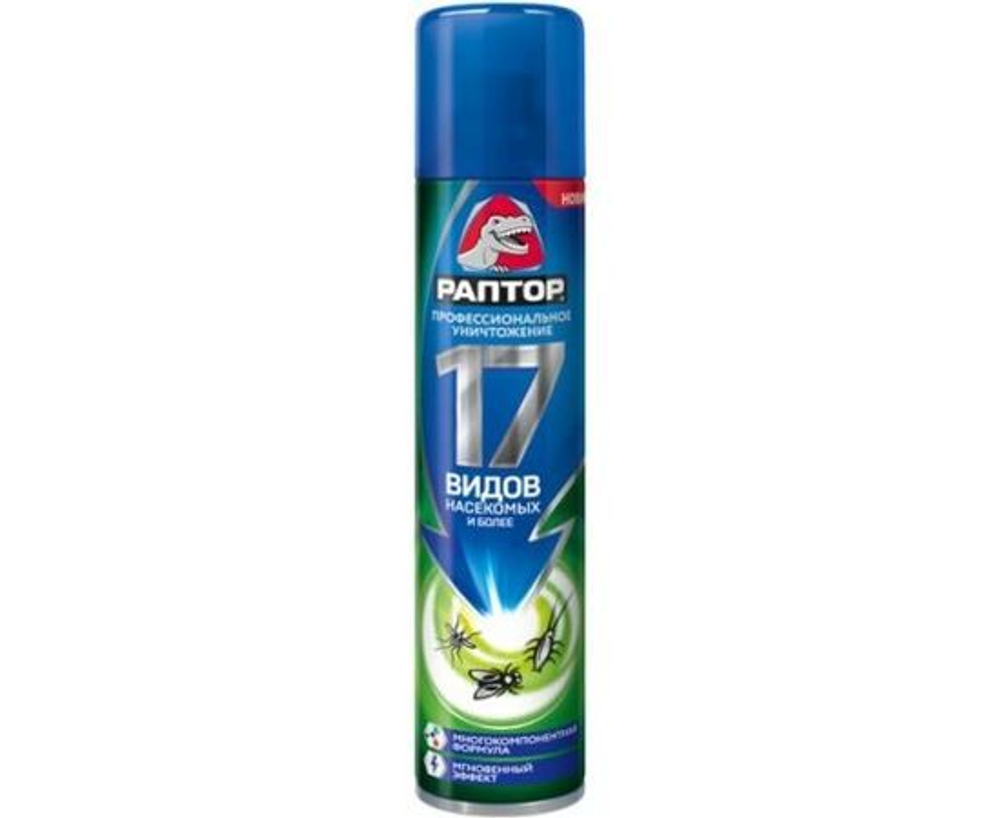 Универсальный аэрозоль спрей от насекомых Раптор, средство от тараканов, от муравьев, от клопов, от блох, от пауков 275 мл