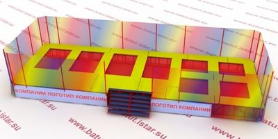 Батутный комплекс с ограждением - БК115 - 8 разных батутов