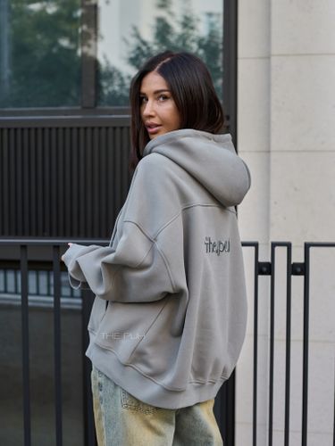 Худи на молнии в темно-сером цвете