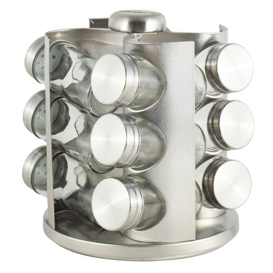 Набор ёмкостей для специй 12 шт. Ofenbach NB 101000 на круглой подставке из нержавеющей стали