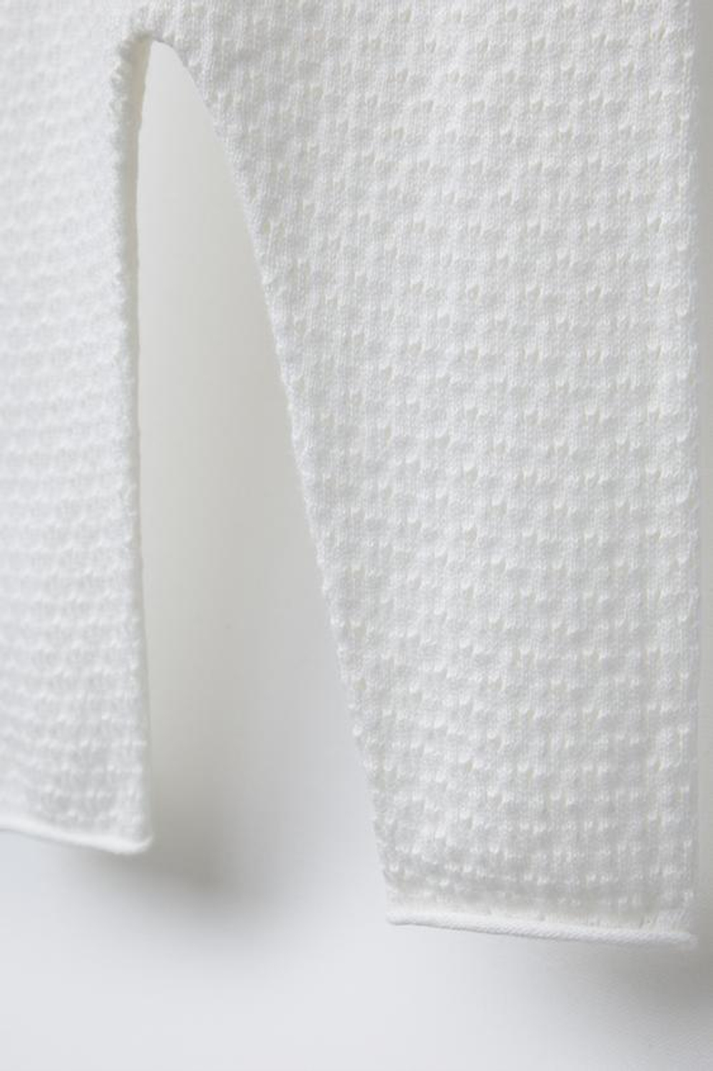 ZARA БРЮКИ ИЗ АЖУРНОГО ТРИКОТАЖА, БЕЛЫЙ