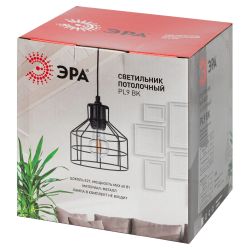 Светильник подвесной (подвес) ЭРА PL9 BK металл, E27, max 60W, высота плафона 230мм, подвеса 800мм, черный