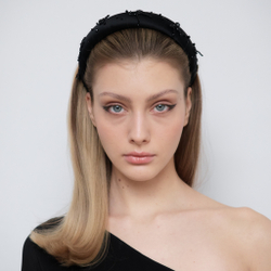 Ободок средний с бантами из бусин