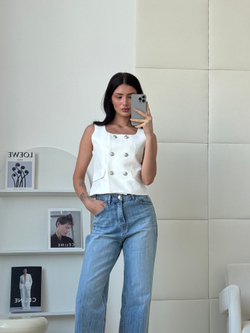 Жилет двубортный / white
