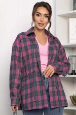 Рубашка хлопковая Джанет (розово-серая) Б14273-4М LT Collection