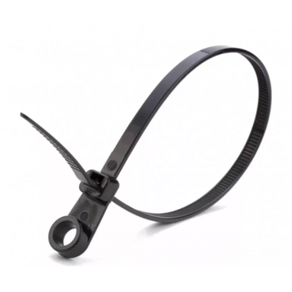 Кабельная стяжка ЭРА под винт 4,8х200 черная 100 штук | Кабельные стяжки (хомуты)