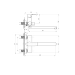 Смеситель для ванны и раковины 35к ПРОФСАН ПСМ-100-2 "ЭЛИТ" эксцентрики "ЕВРО", ХРОМ