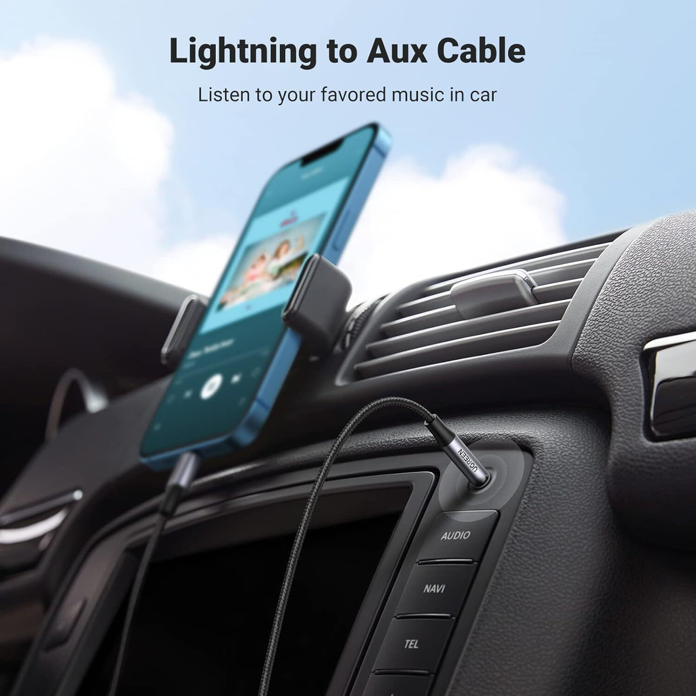 Кабель Lightning на Audio 3.5mm, AUX, 1m UGREEN 70509
