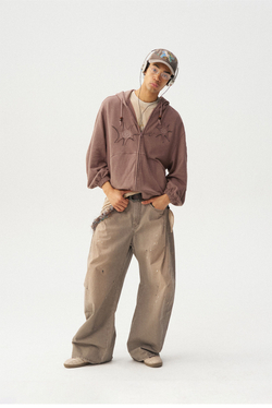 Худи Nothomme Monterest vintage variegated textured curved silhouette hooded