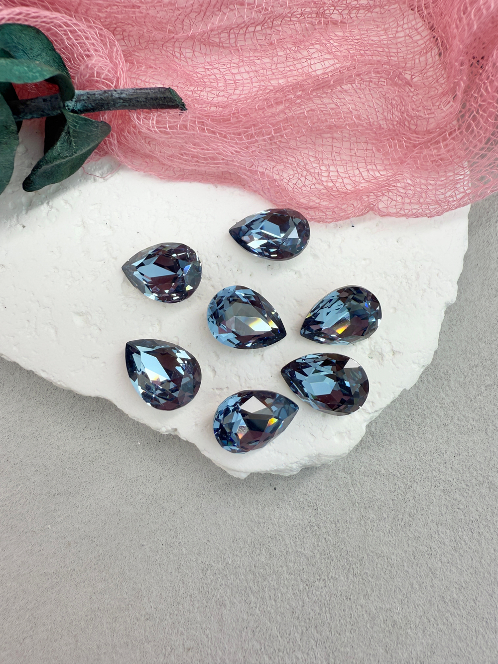 Капля Drop 14*10 мм, Denim blue