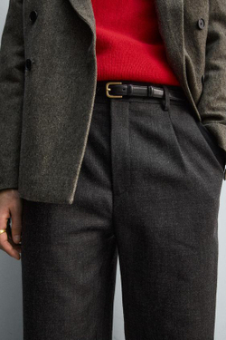 ZARA БРЮКИ ИЗ 100% ШЕРСТИ С ЗАЩИПАМИ — LIMITED EDITION, АНТРАЦИТОВО-СЕРЫЙ