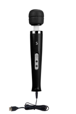 Черный вибромассажер, работающий от USB, Ultra Twizzle Trigger USB Plug - 31,5 см. (Цвет: черный)