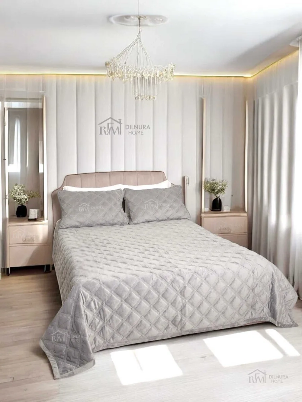 Покрывало 220х240 стеганое для кровати и дивана