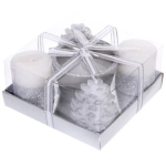 Свечи новогодние «Зимняя сказка» 11.5*11.5*5см (набор 5шт), Серебро