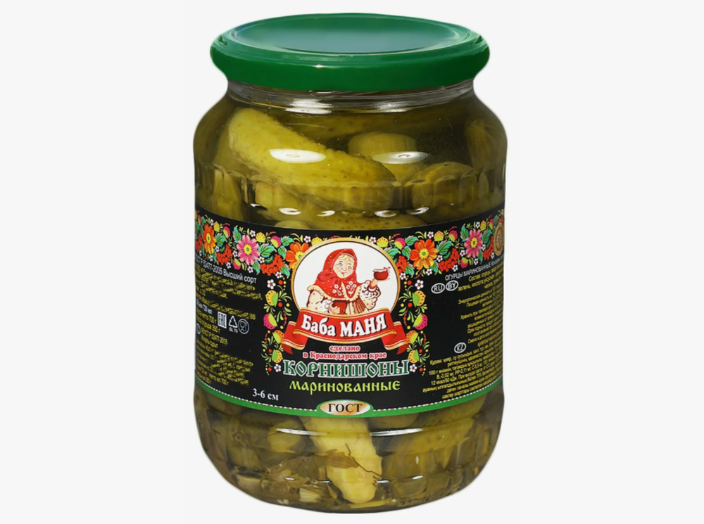 Корнишоны Баба Маня маринованные 680 гр