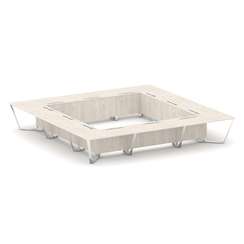 Steel Meet Стол переговорный квадратный MD-PR.B.SP-24K Денвер Светлый/Нержавеющая Сталь/Хром 4800*48