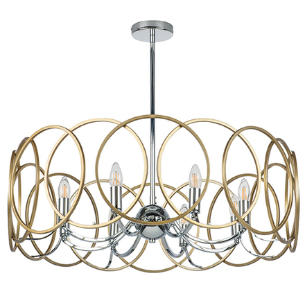 713083 Люстра REGOLO 8х40W E14 ХРОМ/ЗОЛОТО